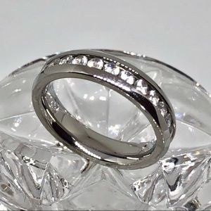 Stainless Steel CZ eternity ring